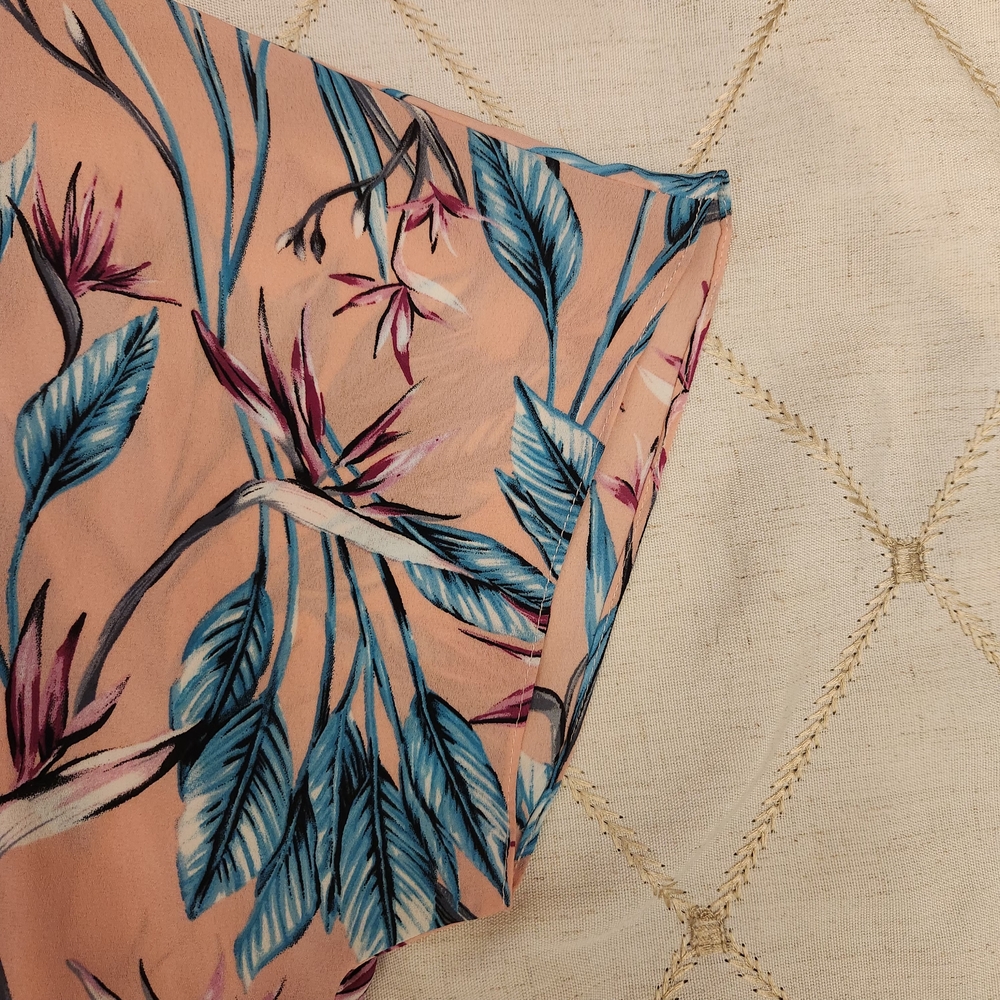Buddy Love Tropical Palm Print Mini Dress Small Pink Blue Boho Summer - Picture 4 of 7